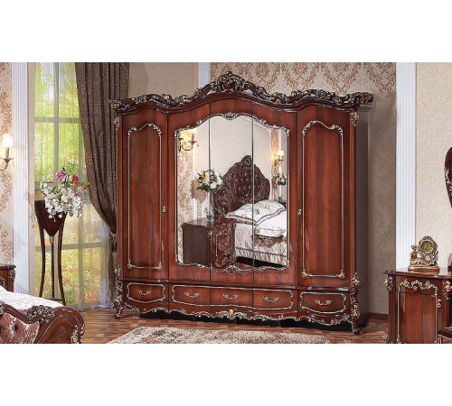 Шкаф 5-х дверный Элиза Люкс (орех)
