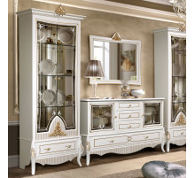 Витрина 2-х дверная в гостиную Стелла (белый золото)