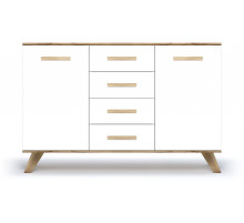 Большой комод  Вега Скандинавия "Комодино" (глянец, белый + дуб каньон)