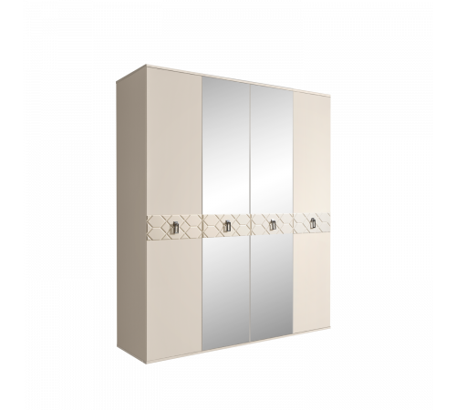 Четырехстворчатый шкаф для одежды с зеркалом Богемия Фарфале (Bogemia Farfalle) БМШ1/4 (Fа)